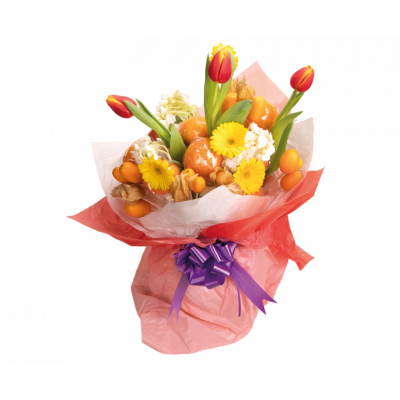 Bouquet orange fleurs artificielles